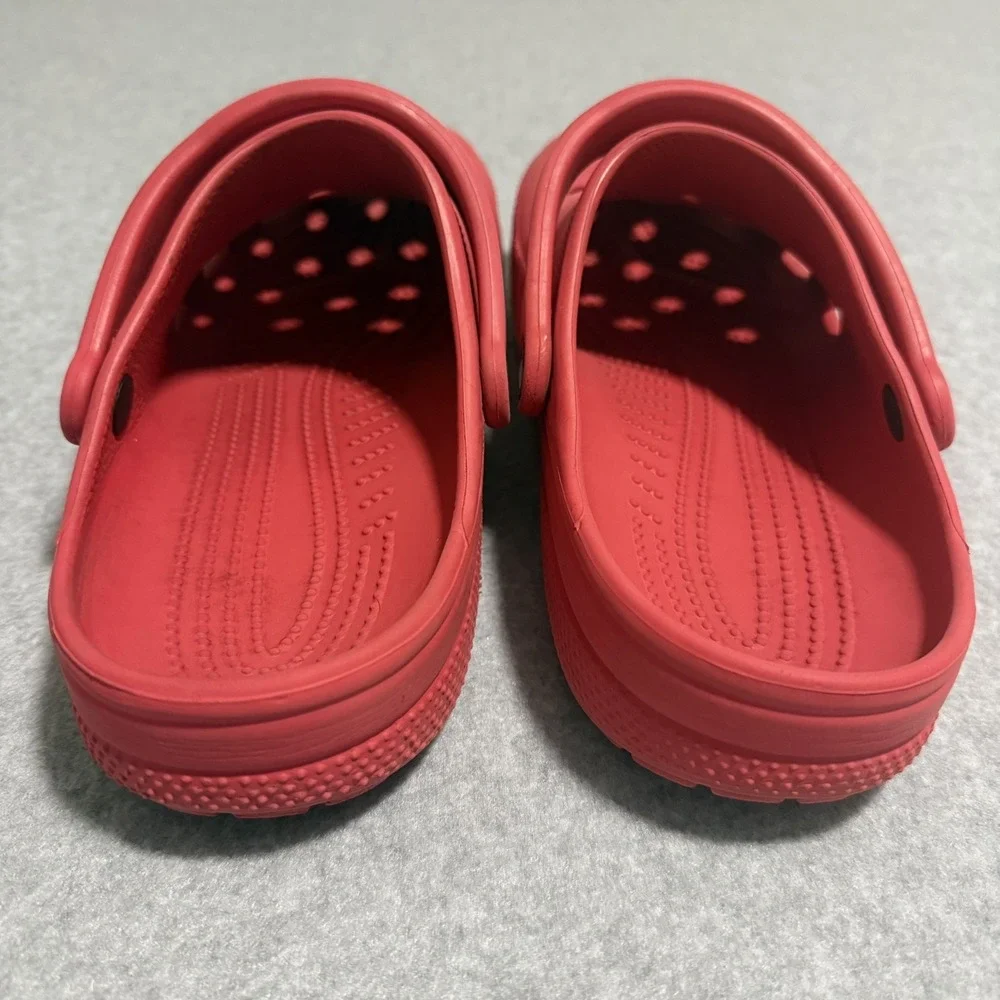 Crocs Classic Clog Sandals Shoes Mens Size 11 Red Slip On Casual Comfort Logo
